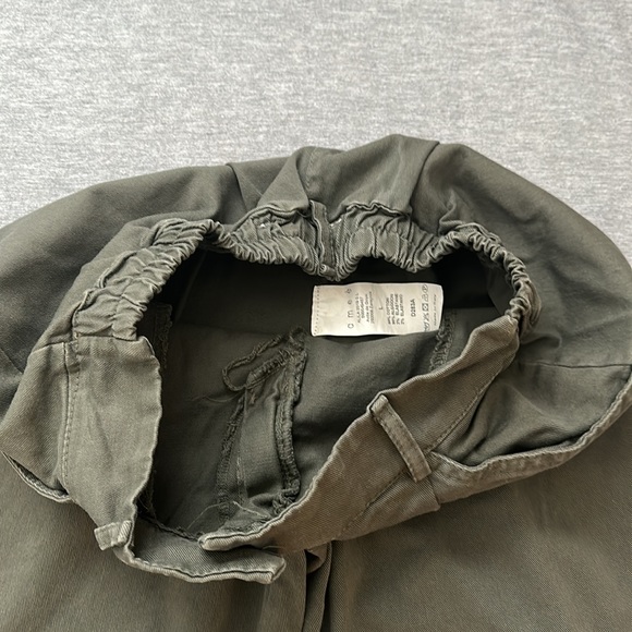 Olive Green Elasticized Wide Leg Trouser Pants - Picture 7 of 17